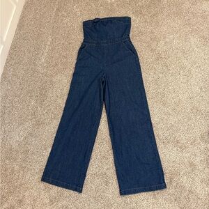 Tinseltown Dark Blue Flare Jumpsuit
